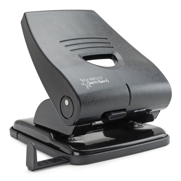 Skylmuša Rapesco Germ-Savvy® Antibacterial: Heavy Duty, 2 skylių, 40 lapų, juoda