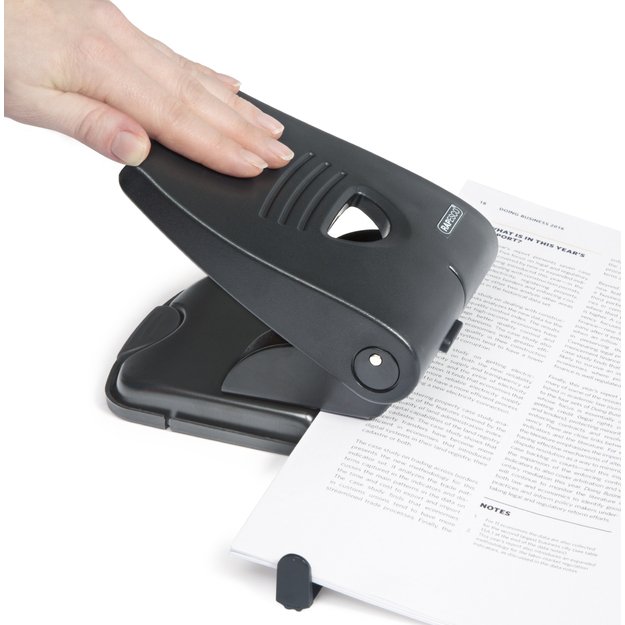 Skylmuša Rapesco Germ-Savvy® Antibacterial: Heavy Duty, 2 skylių, 40 lapų, juoda 4