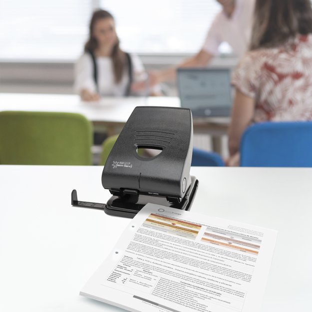 Skylmuša Rapesco Germ-Savvy® Antibacterial: Heavy Duty, 2 skylių, 40 lapų, juoda 3