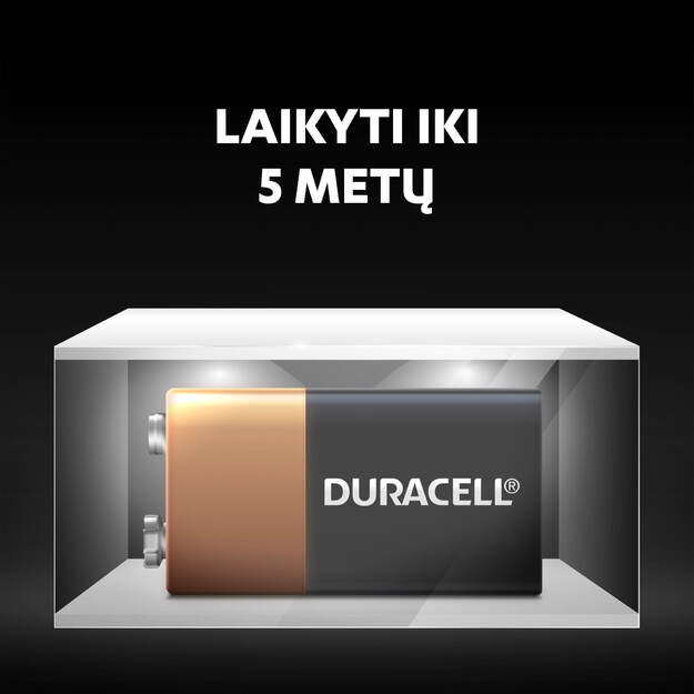 Baterijos DURACELL 9V, LR61, 1vnt 2
