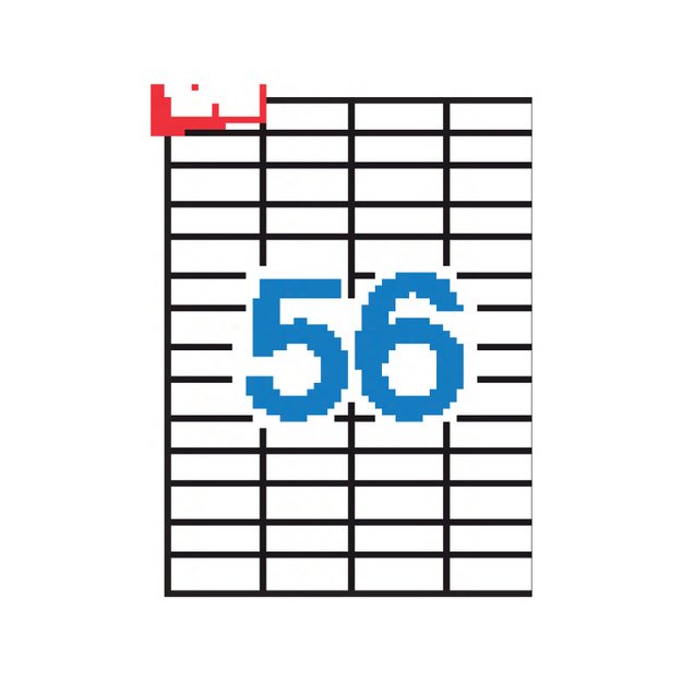 Lipnios etiketės APLI, 52,5 x 21,2 mm, A4, 56 lipdukai lape, 100 lapų, balta 1