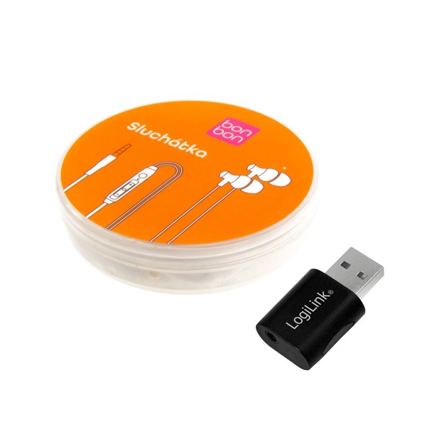 Rinkinys: BONBON ausinės + „Logilink UA0299“ USB 2.0 adapteris
