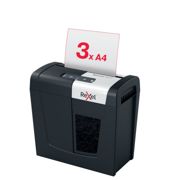 Dokumentų naikiklis Rexel Secure MC3, Whisper-Shred™, P-5, 2x15mm, 10L 5