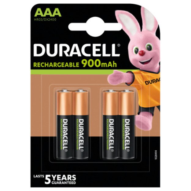 Įkraunamos baterijos DURACELL AAA 900 mAh, 4 vnt
