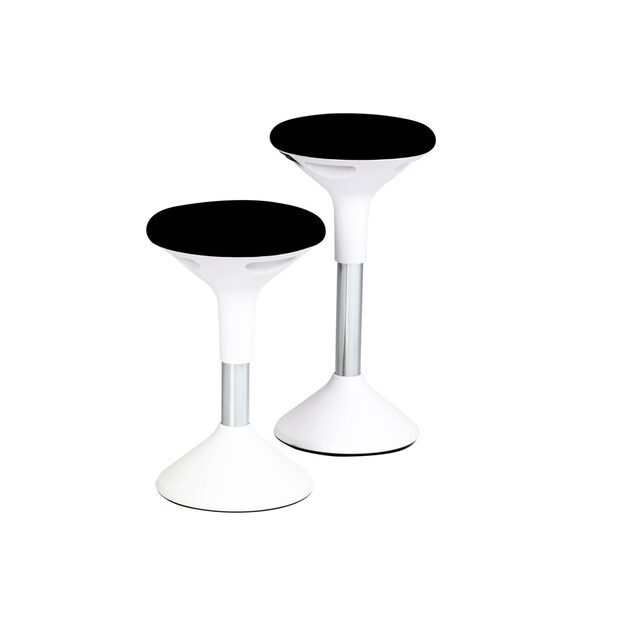 Reguliuojamo aukščio kėdė SUN-FLEX®ACTIVE, 62-71 cm, baltas rėmas, juoda sėdima vieta.