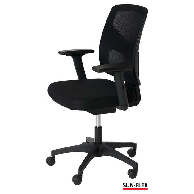 Biuro kėdė SUN-FLEX  OFFICECHAIR su tinkeliu, juoda