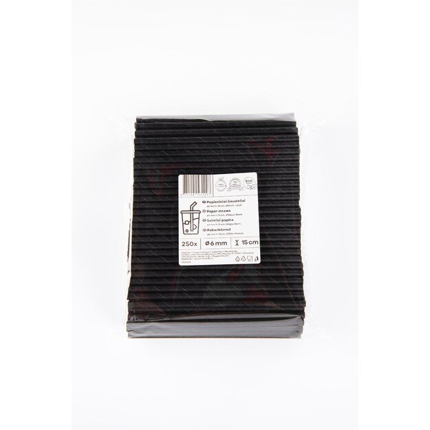 Popieriniai &scaron;iaudeliai, juodi, D 6 mm, L 15 cm, 250 vnt