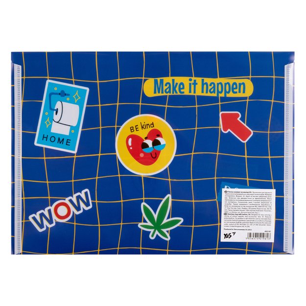 Aplankas (vokas) su spaustuku YES  Sticky Mood  , B5 1