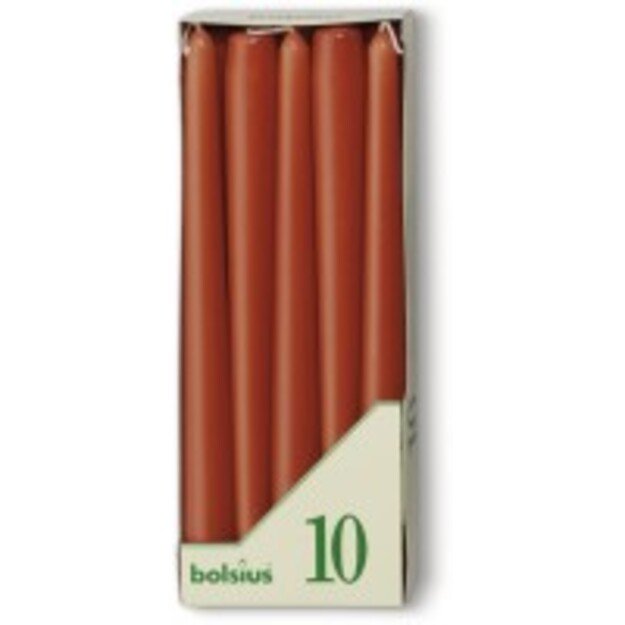 Žvakės BOLSIUS, 24,5x2,4cm, raudonos, 10 vnt.