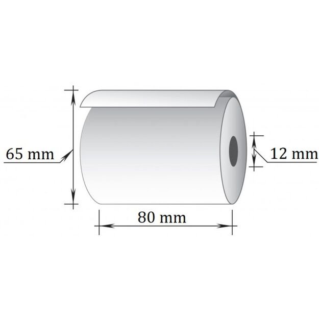 Terminė kasos juosta, 80 mm x 63 m/12 mm, 10 vnt/pak 3