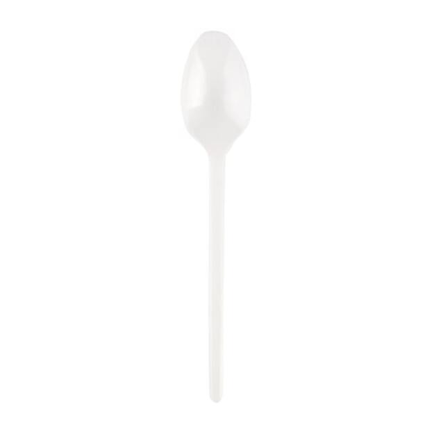 Plastikiniai šaukšteliai SUPERIOR, PS, balti, 12,5 cm, 50 vnt