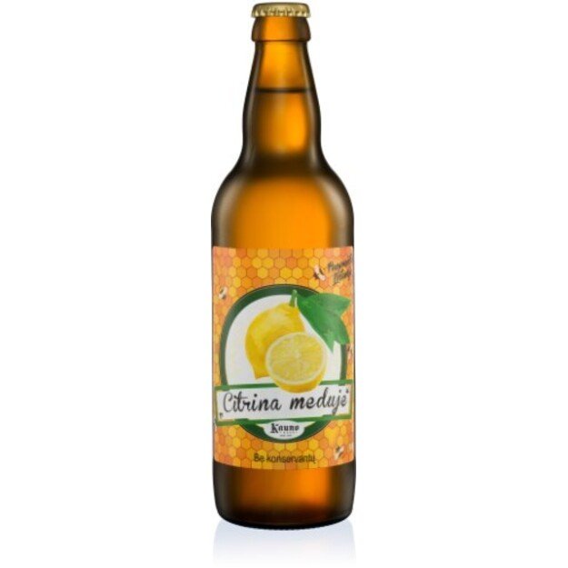 Gaivusis gėrimas KAUNO ALUS, CITRINA MEDUJE, 0,5l, butelis