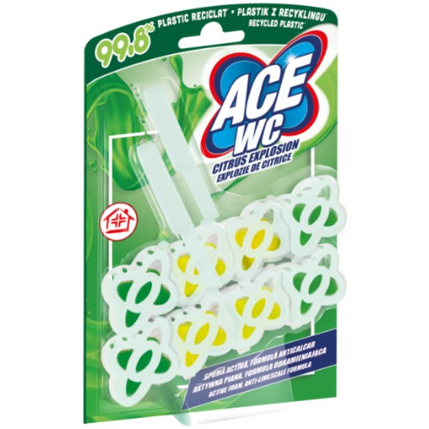 WC tualeto gaiviklis-valiklis ACE, Citrus explosion 2 vnt x 48 g