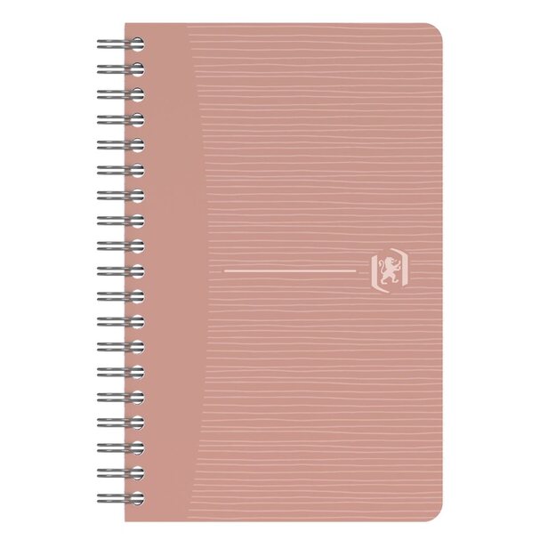 Perdirbtas sąsiuvinis su spirale OXFORD Rec’Up, 9x14 cm, 90 lapų, 90 gsm, langeliais 2