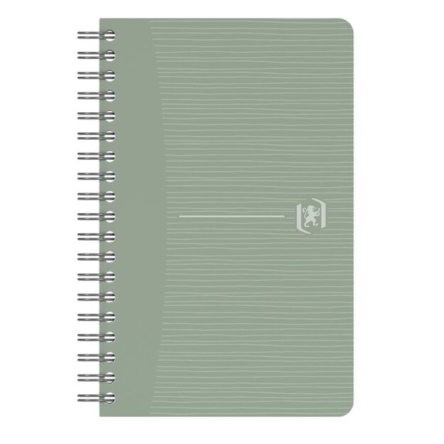 Perdirbtas sąsiuvinis su spirale OXFORD Rec’Up, 9x14 cm, 90 lapų, 90 gsm, langeliais 5