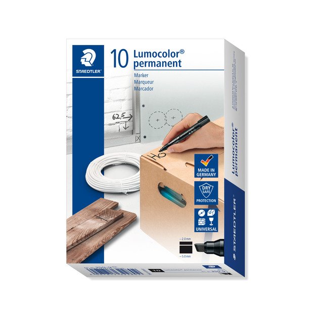 Permanentinis žymeklis STAEDTLER LUMOCOLOR 350, JUODA 7