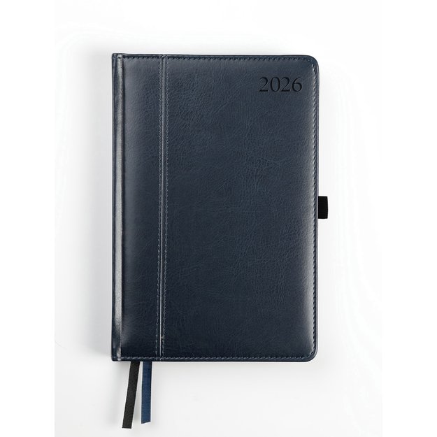 Kalendorius AMBASSADOR BLACK EDITION, 2026, PU, A5, mėlyna