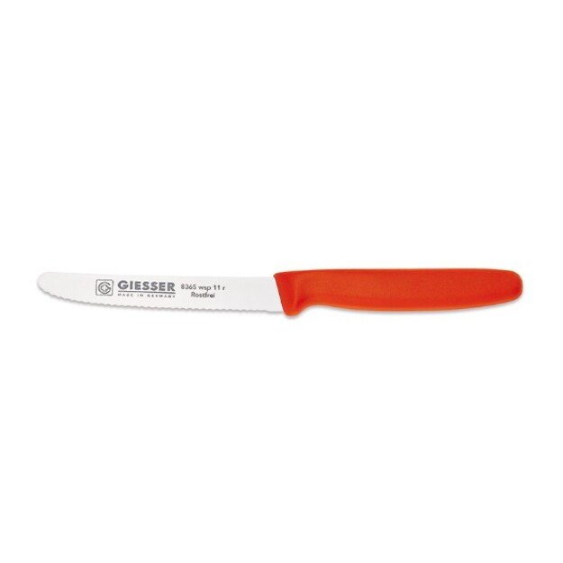 Peilis Giesser, dantytais a&scaron;menimis, raudona plastikine rankena, L 11 cm, vnt