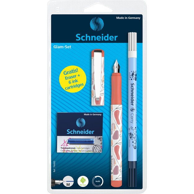 Rinkinys  Plunksnakotis Schneider GLAM+Corry+6 rašalo kapsulės 3