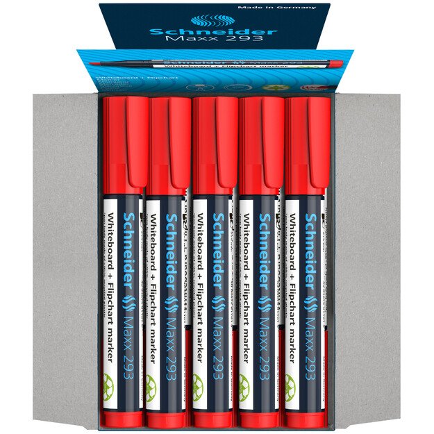 Žymeklis baltai lentai ir bloknotams SCHNEIDER MAXX 293, kirsta galvute, raudona 3