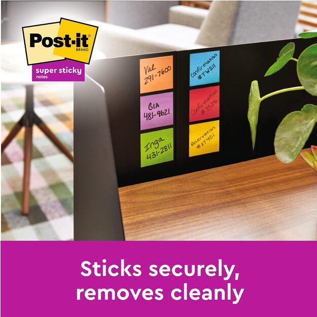 Lipnūs lapeliai Post-it Super Sticky,Oasis Colour, 76 mm x 76 mm, 5 vnt./pak. 2