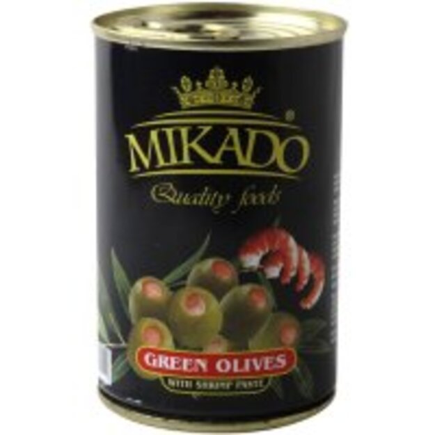 Alyvuogės MIKADO, su krevečių įdaru, M dydis, 300 g / 110 g 1