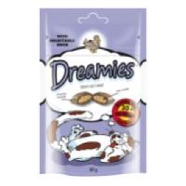 Skanėstai katėms DREAMIES, su antiena, 60 g