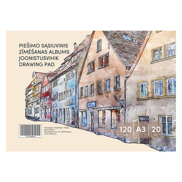Pie&scaron;imo sąsiuvinis A3, 20 lapų ,120 g/m&sup2; 1