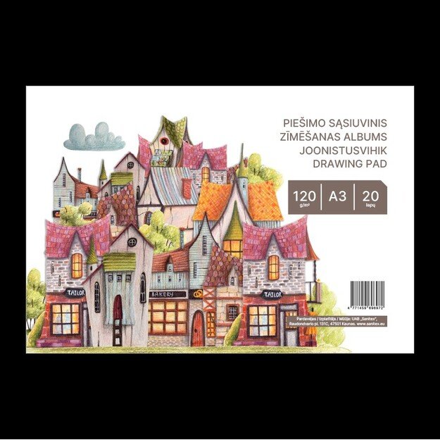Piešimo sąsiuvinis A3, 20 lapų ,120 g/m²