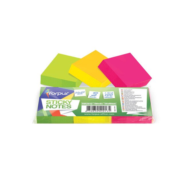 Lipnūs lapeliai Forpus , 50 x 40 mm, 3 vnt./pak., įvairių sp.