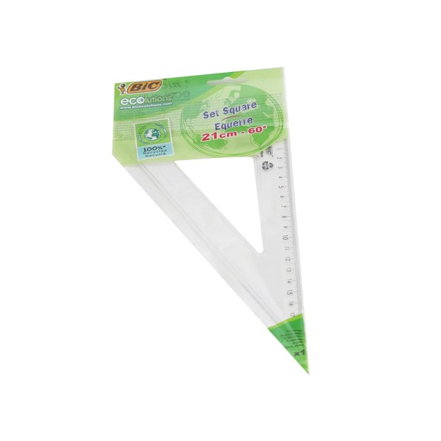 Liniuotė trikampė BIC 60  90  30  , 21 cm