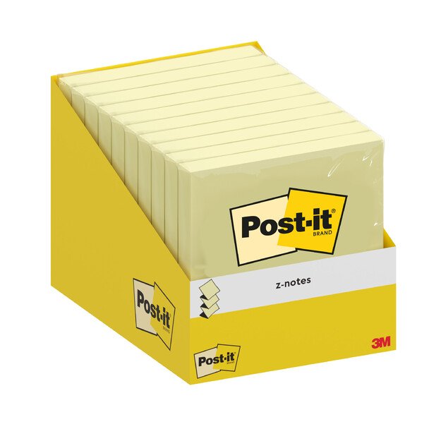 Lipnūs lapeliai Post-it®,Z-Notes76x 76 mm, 100 lapelių, kanarėlės geltona 1