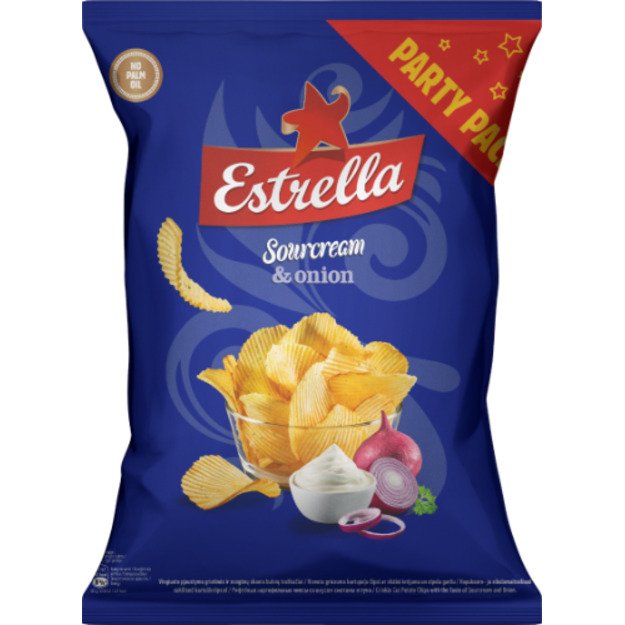 Traškučiai ESTRELLA, grietinės ir svogūnų skonio, 180 g